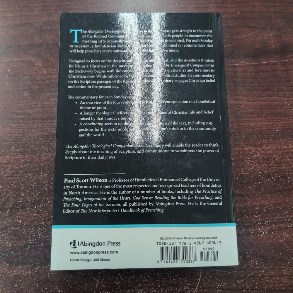 Abingdon Theological Companion to the Lectionary Preaching Year B Paul S. Wilson - Picture 2 of 3
